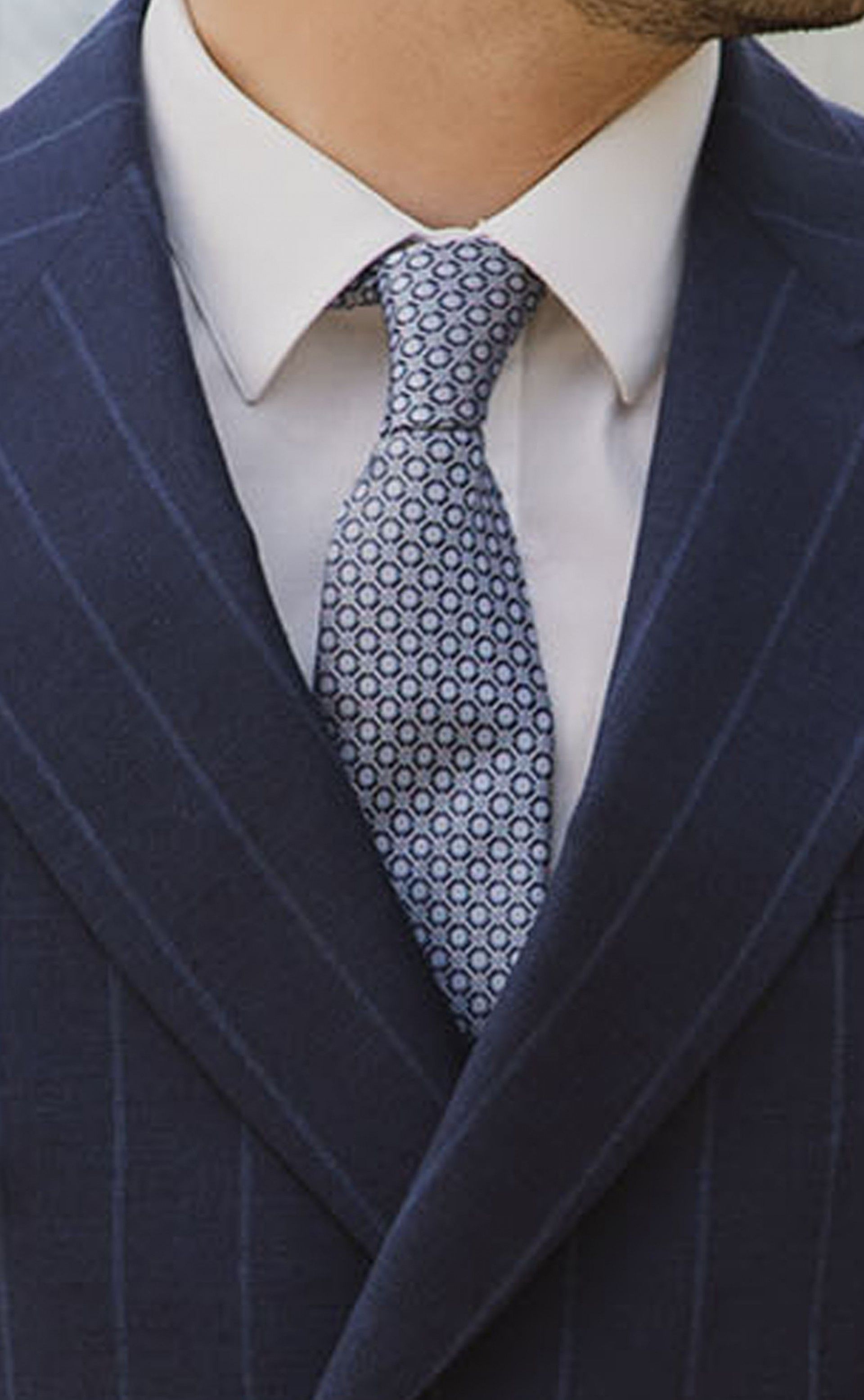 Traje de novio en lana y lino azul con rayas ? Tejido Angélico 02.26.310A