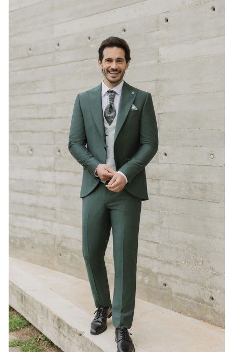 Green Wool Groom Suit ? Zignone Fabric 37.26.91A