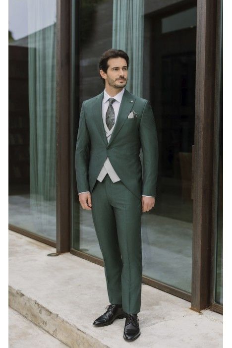 Traje de novio verde de lana ? Tejido Zignone 37.26.91AA
