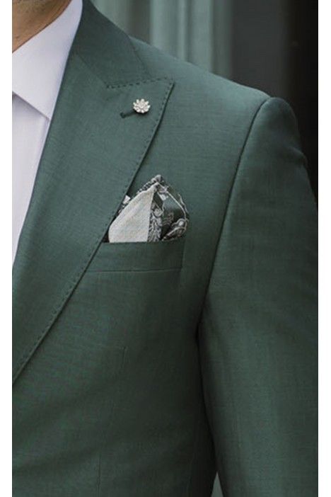 Traje de novio verde de lana ? Tejido Zignone 37.26.91AA